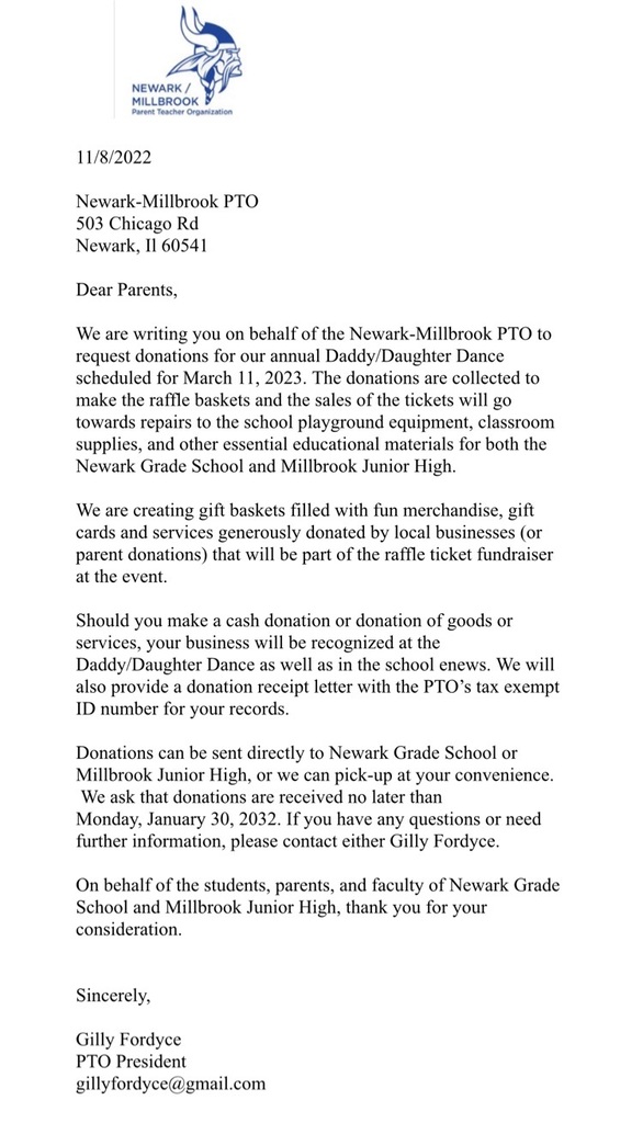 donation letter for daddy daughter dance 